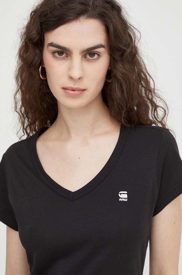 G-Star Raw Pamučna majica G-Star Raw za žene, boja: crna