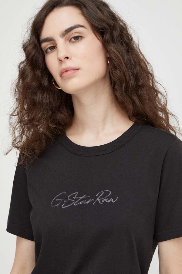 G-Star Raw Pamučna majica G-Star Raw za žene, boja: crna