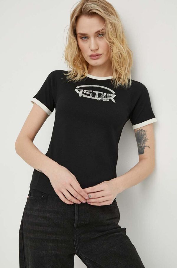 G-Star Raw Pamučna majica G-Star Raw za žene, boja: crna