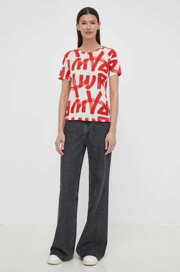 G-Star Raw Pamučna majica G-Star Raw za žene, boja: crvena