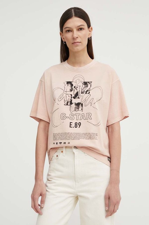 G-Star Raw Pamučna majica G-Star Raw za žene, boja: ružičasta, D24632-2653