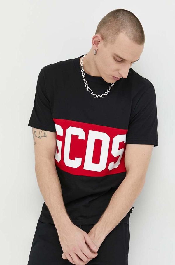 GCDS Pamučna majica GCDS boja: crna, s tiskom