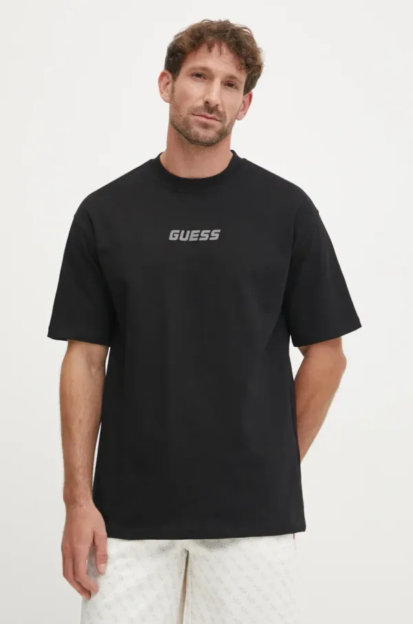 Guess Pamučna majica Guess DALIM za muškarce, boja: crna, s tiskom, Z4BI00 KCE21