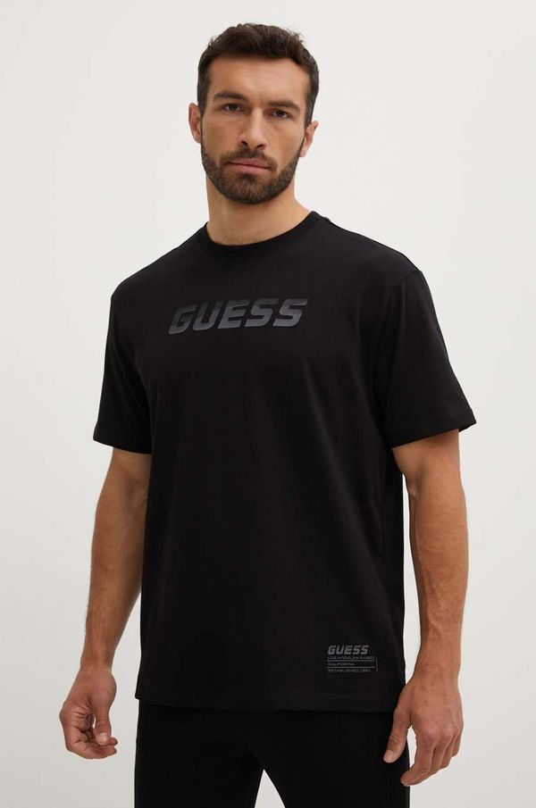 Guess Pamučna majica Guess HOZIER za muškarce, boja: crna, s tiskom, Z4YI07 I3Z14