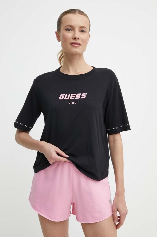 Guess Pamučna majica Guess NATALIA za žene, boja: crna, V4GI11 JA914