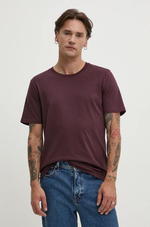 Hollister Co. Pamučna majica Hollister Co. za muškarce, boja: bordo, bez uzorka, KI324-2136