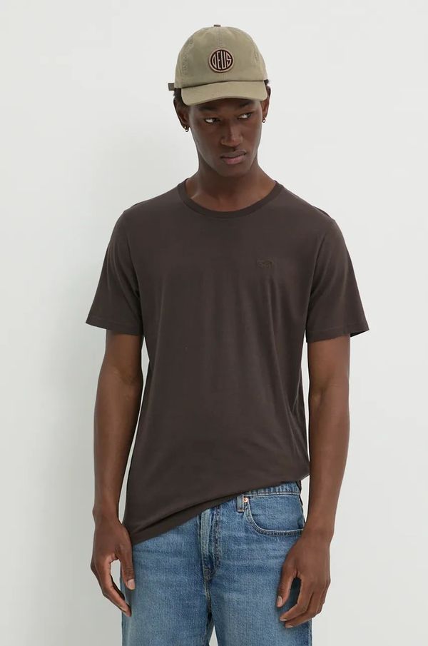 Hollister Co. Pamučna majica Hollister Co. za muškarce, boja: smeđa, bez uzorka, KI324-4151