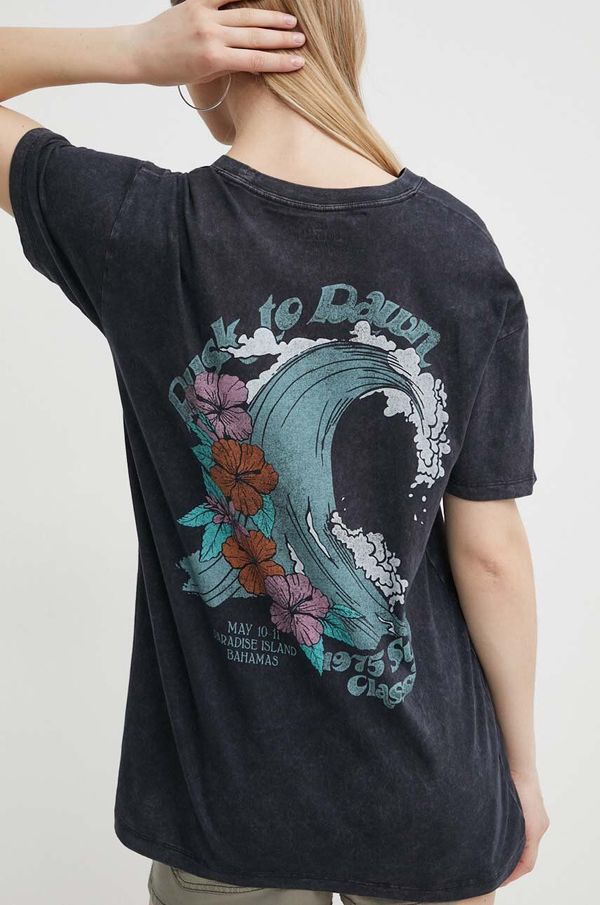 Hollister Co. Pamučna majica Hollister Co. za žene, boja: crna