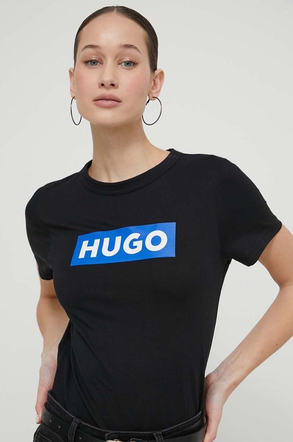 Hugo Blue Pamučna majica Hugo Blue za žene, boja: crna, 50510772