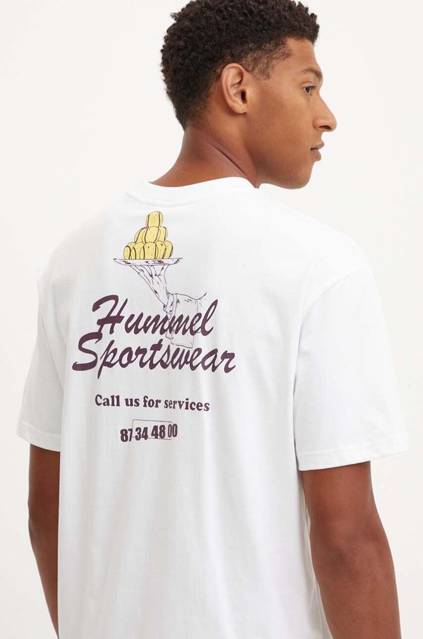 Hummel Pamučna majica Hummel Hummel x Peanuts za muškarce, boja: bijela, s tiskom, 226086