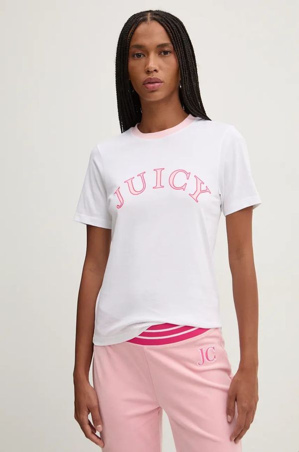 Juicy Couture Pamučna majica Juicy Couture GIRLFRIEND TEE za žene, boja: bijela, JCSCT224414