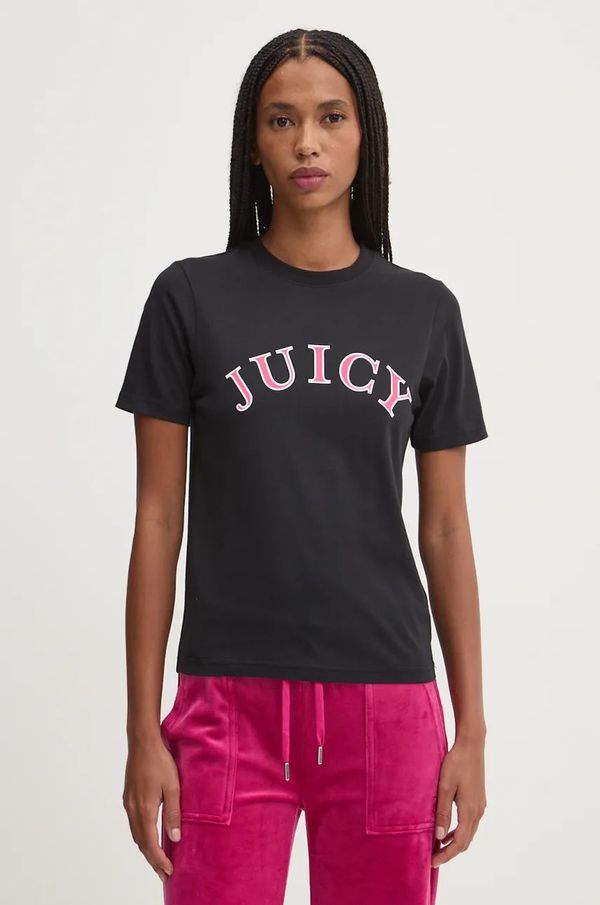 Juicy Couture Pamučna majica Juicy Couture GIRLFRIEND TEE za žene, boja: crna, JCSCT224414