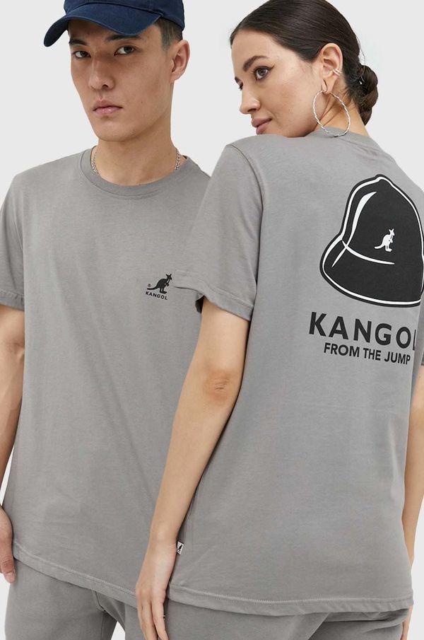 Kangol Pamučna majica Kangol boja: siva, s tiskom