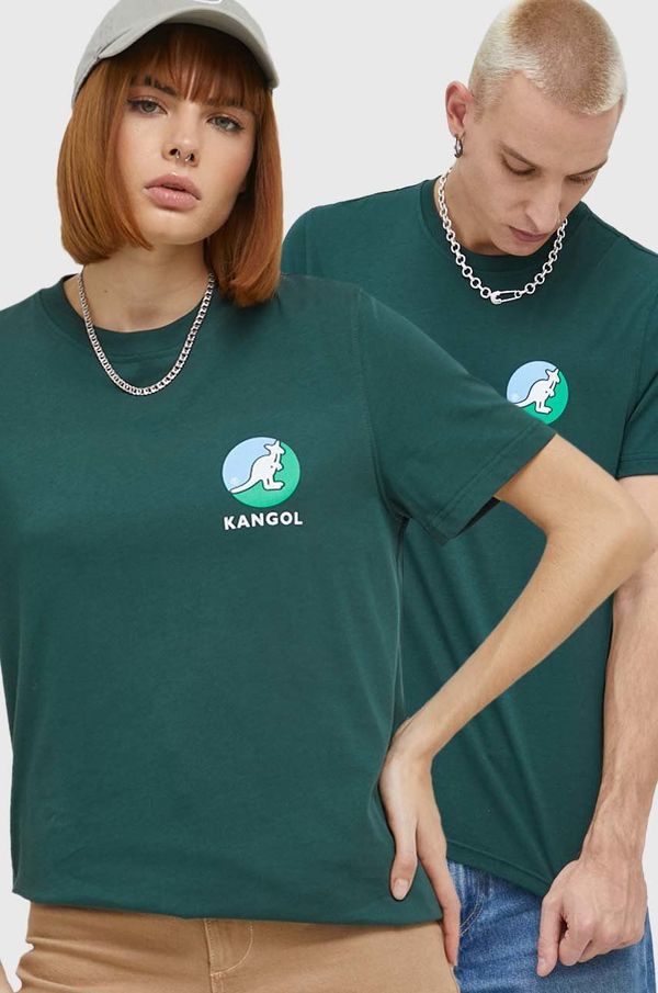 Kangol Pamučna majica Kangol boja: zelena, s tiskom