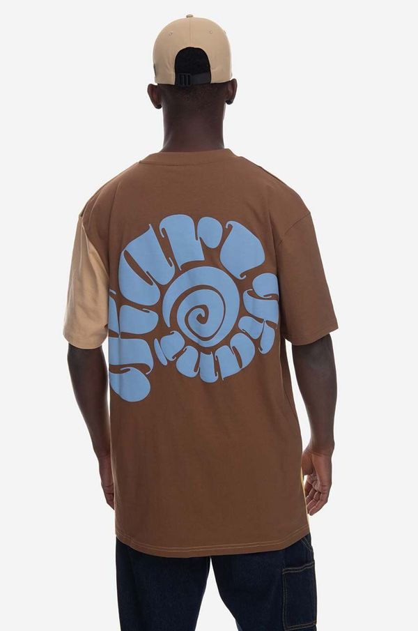Karl Kani Pamučna majica Karl Kani Signature Block Tee boja: smeđa, s uzorkom, 6037512-BROWN