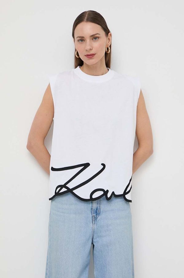 Karl Lagerfeld Pamučna majica Karl Lagerfeld boja: bijela