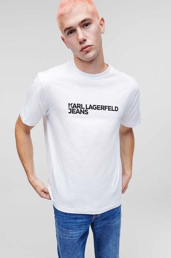 Karl Lagerfeld Jeans Pamučna majica Karl Lagerfeld Jeans boja: bijela, s tiskom