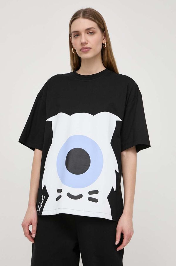 Karl Lagerfeld Pamučna majica Karl Lagerfeld x Darcel Disappoints za žene, boja: crna