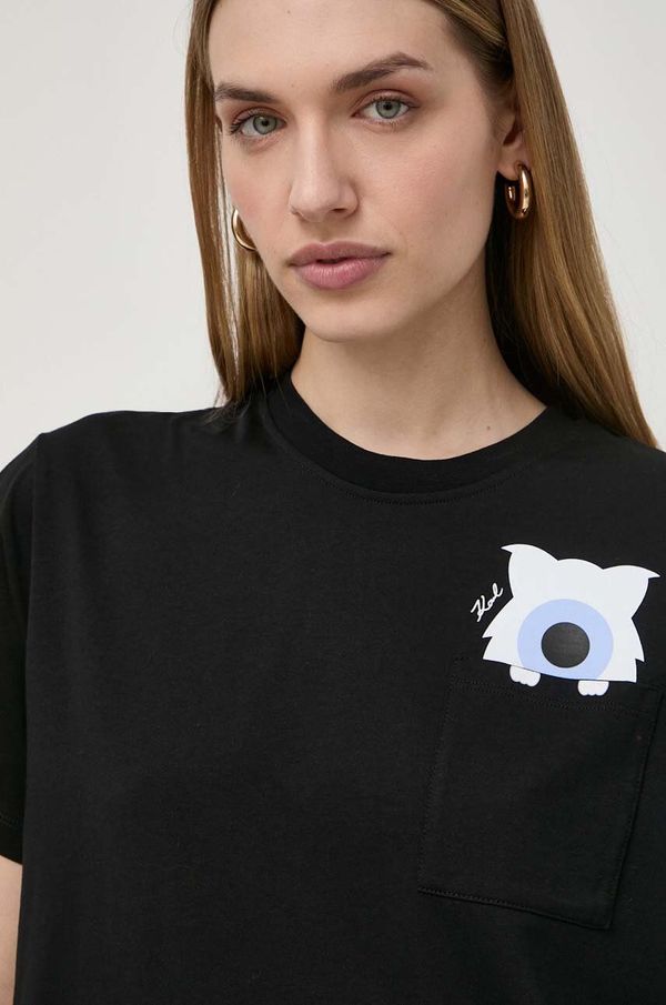 Karl Lagerfeld Pamučna majica Karl Lagerfeld x Darcel Disappoints za žene, boja: crna
