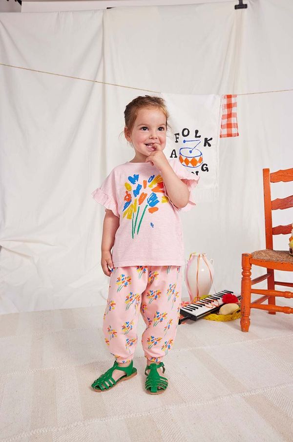 Bobo Choses Pamučna majica kratkih rukava za bebe Bobo Choses boja: ružičasta