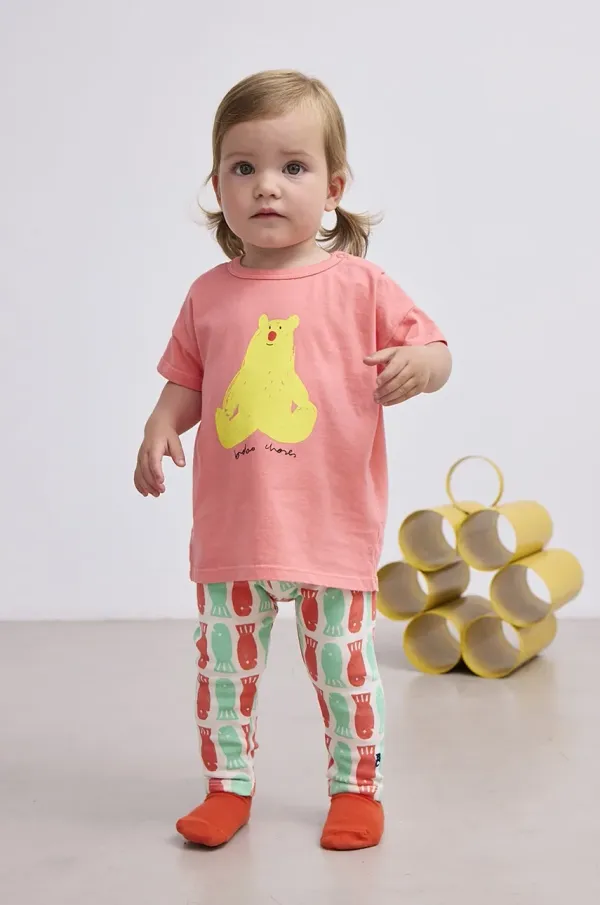 Bobo Choses Pamučna majica kratkih rukava za bebe Bobo Choses Hug Me Bear boja: narančasta, s tiskom, 125AB007