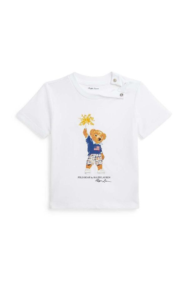Polo Ralph Lauren Pamučna majica kratkih rukava za bebe Polo Ralph Lauren boja: bijela, s tiskom, 320853828034