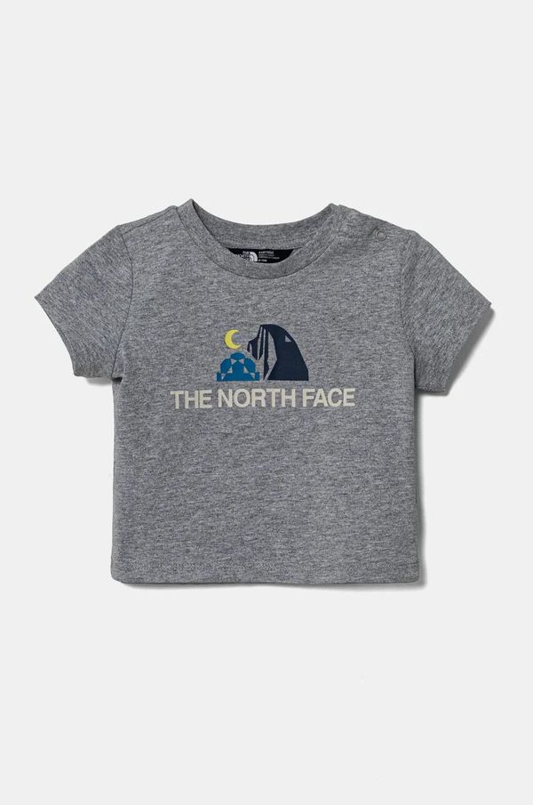 The North Face Pamučna majica kratkih rukava za bebe The North Face BABY GRAPHIC S/S TEE boja: siva, s tiskom, NF0A8AXDDYX1