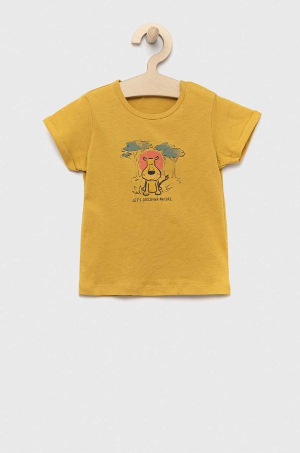 United Colors of Benetton Pamučna majica kratkih rukava za bebe United Colors of Benetton boja: žuta