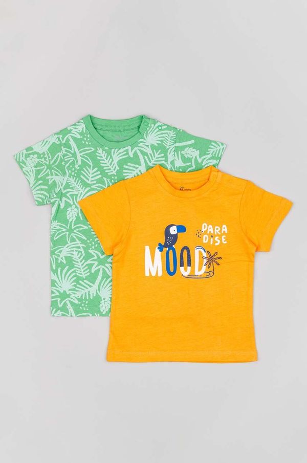 Zippy Pamučna majica kratkih rukava za bebe zippy 2-pack s uzorkom