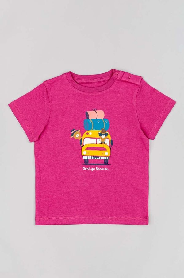Zippy Pamučna majica kratkih rukava za bebe zippy boja: ljubičasta
