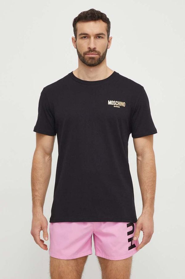 Moschino Underwear Pamučna majica kratkih rukava za plažu Moschino Underwear boja: crna, s tiskom