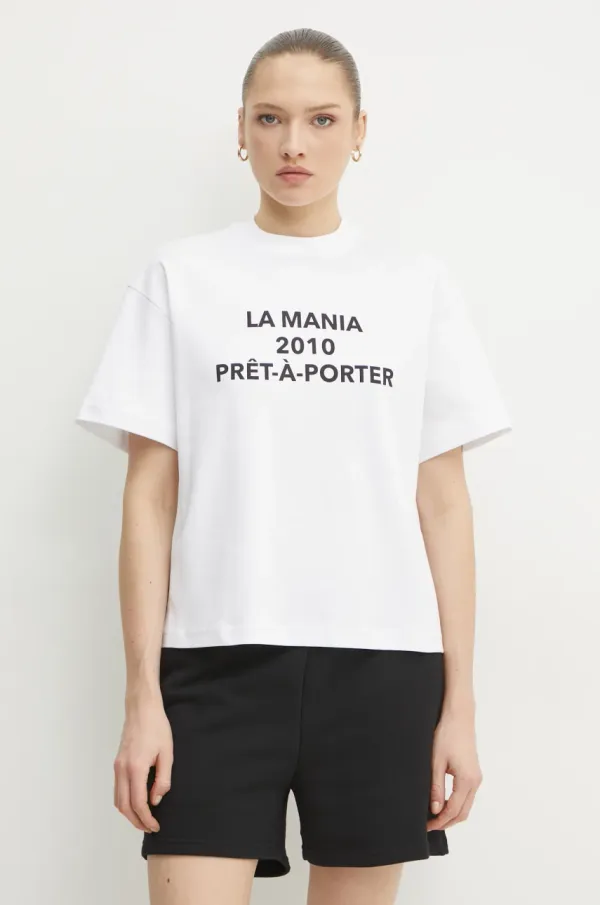 La Mania Pamučna majica La Mania za žene, boja: bijela, PRET.A.PORTER
