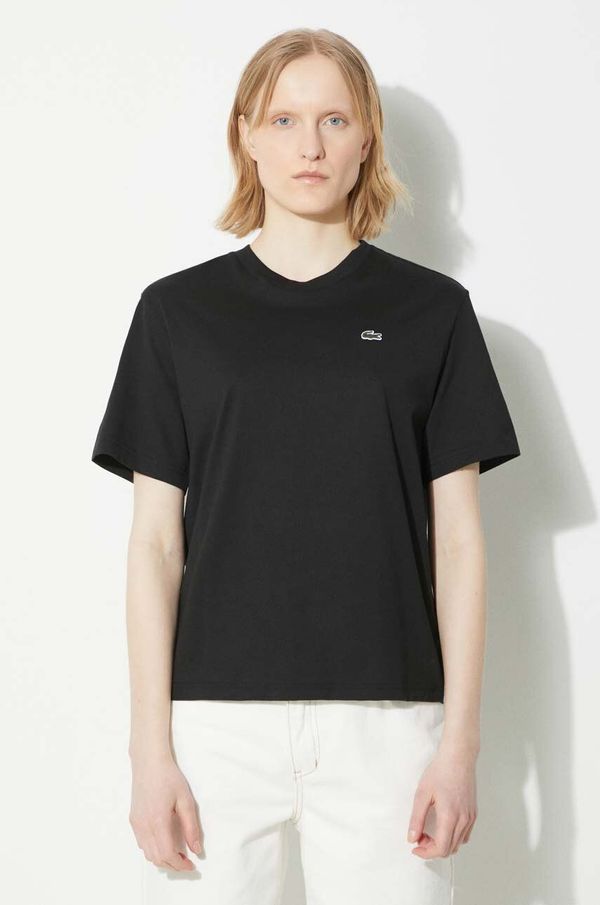 Lacoste Pamučna majica Lacoste za žene, boja: crna, TF7215