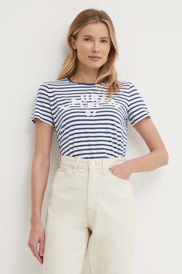 Lauren Ralph Lauren Pamučna majica Lauren Ralph Lauren za žene, boja: bijela, 200933519