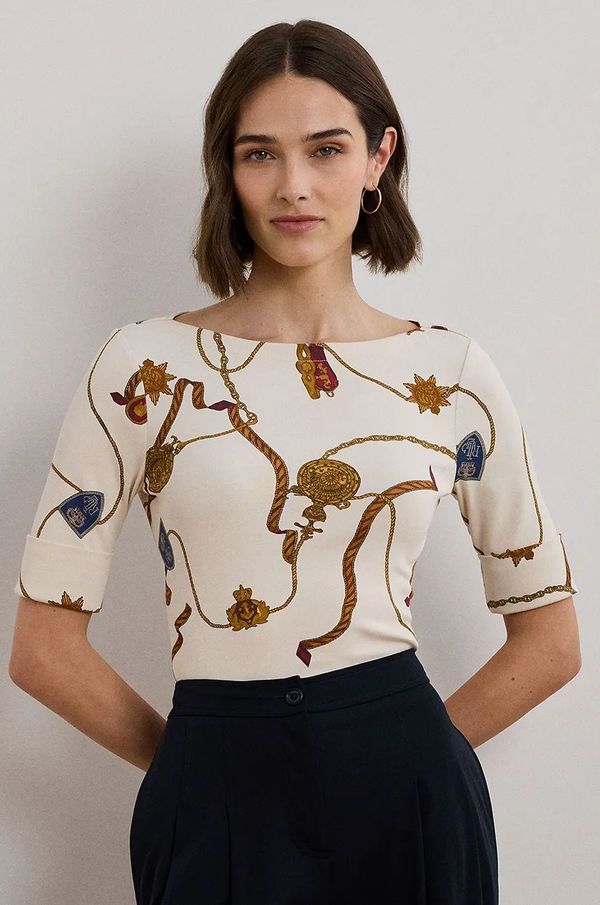 Lauren Ralph Lauren Pamučna majica Lauren Ralph Lauren za žene, boja: bijela, 200957614