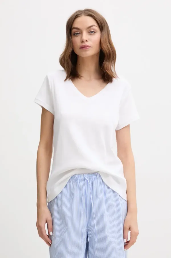 Lauren Ralph Lauren Pamučna majica Lauren Ralph Lauren za žene, boja: bijela, ILN62373
