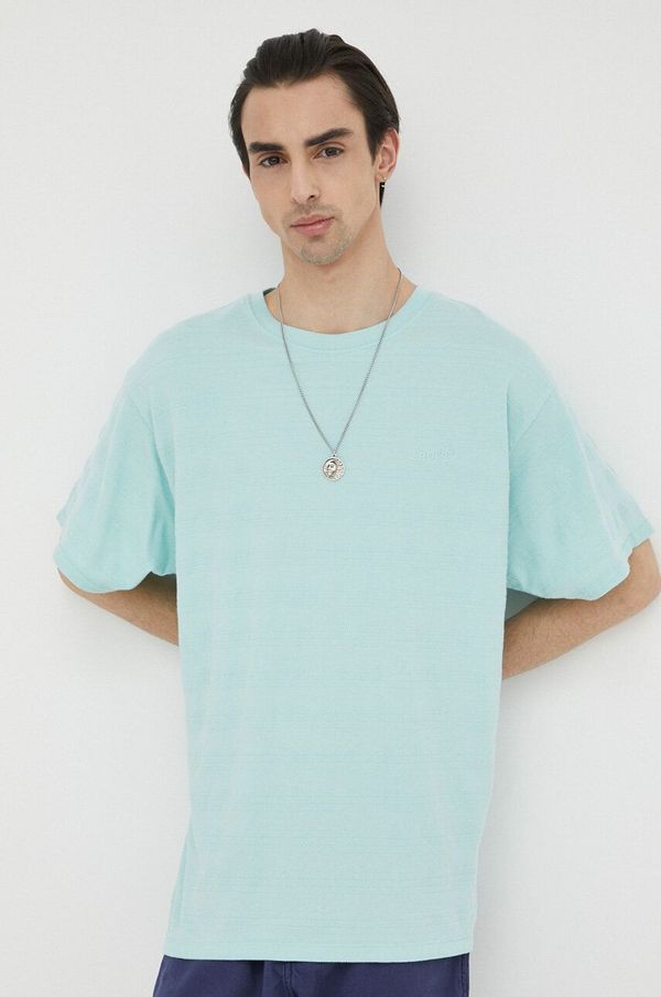 Levi's Pamučna majica Levi's boja: tirkizna, glatki model
