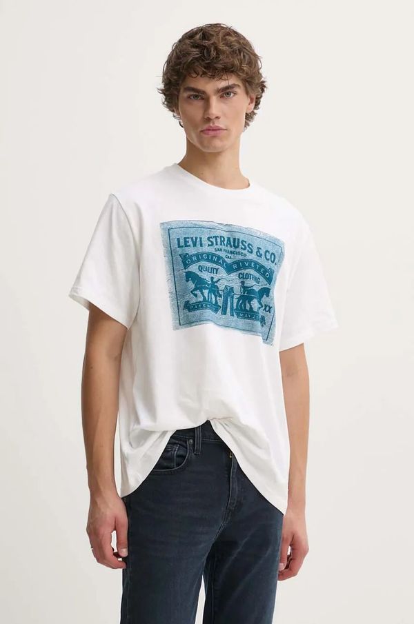 Levi's Pamučna majica Levi's za muškarce, boja: bijela, s tiskom, 16143