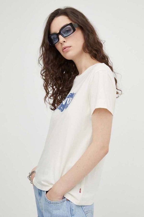 Levi's Pamučna majica Levi's za žene, boja: bež