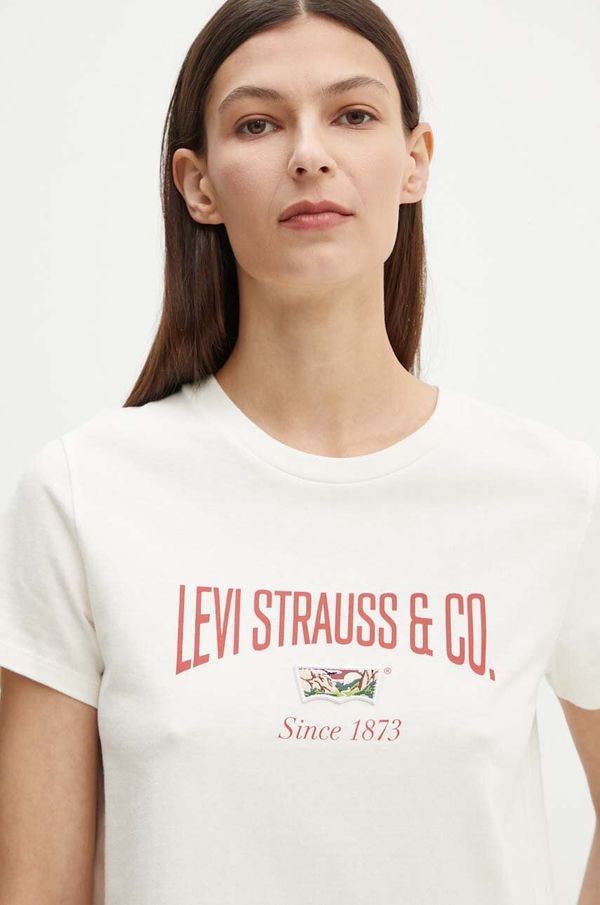 Levi's Pamučna majica Levi's za žene, boja: bež, 17369
