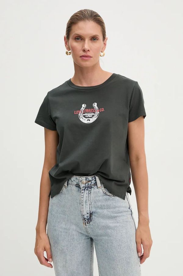 Levi's Pamučna majica Levi's za žene, boja: crna, A8804