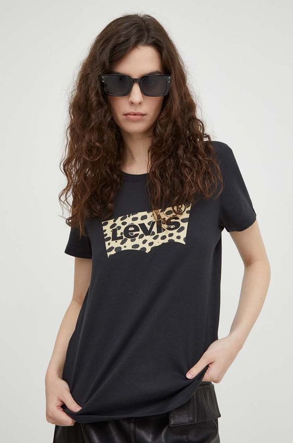 Levi's Pamučna majica Levi's za žene, boja: crna