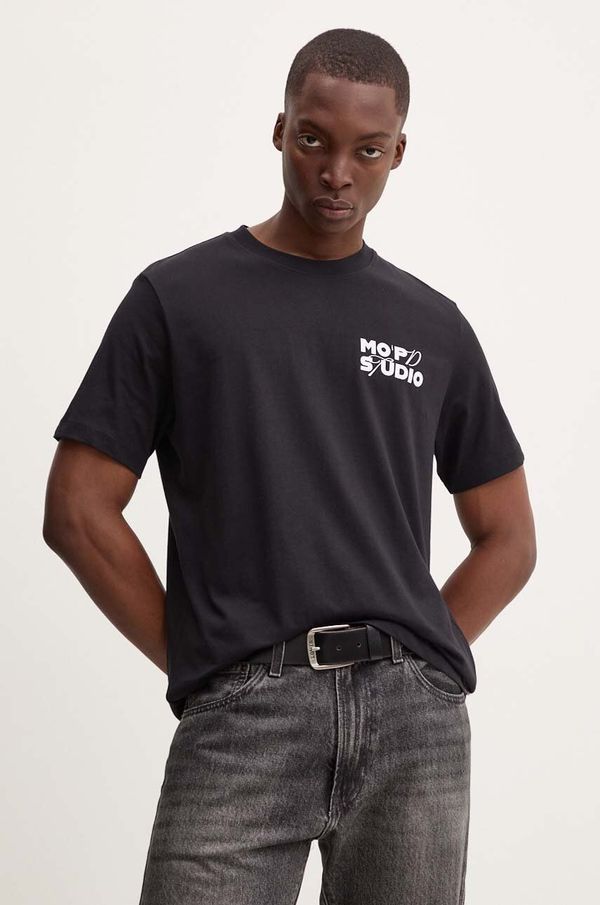 Marc O'Polo Pamučna majica Marc O'Polo DENIM za muškarce, boja: crna, s tiskom, 5000005105