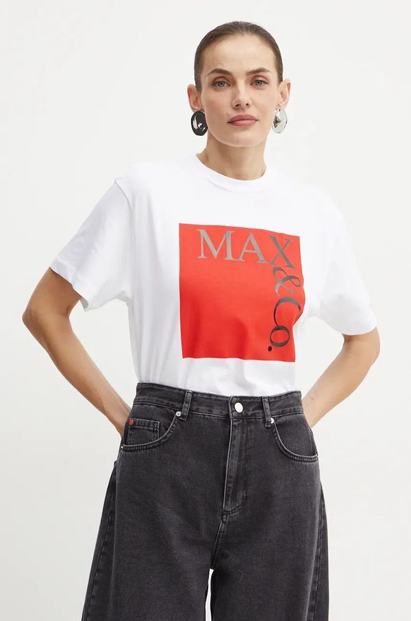 Max&Co. Pamučna majica MAX&Co. za žene, boja: bijela, 2428976024200