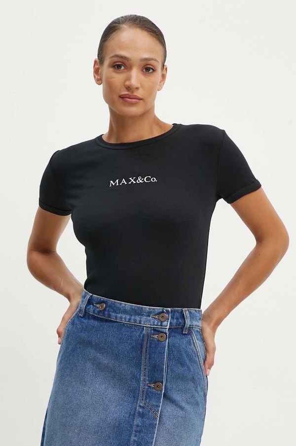 Max&Co. Pamučna majica MAX&Co. za žene, boja: crna, 2428976014200