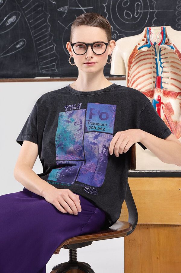 Medicine Pamučna majica Medicine za žene, boja: siva