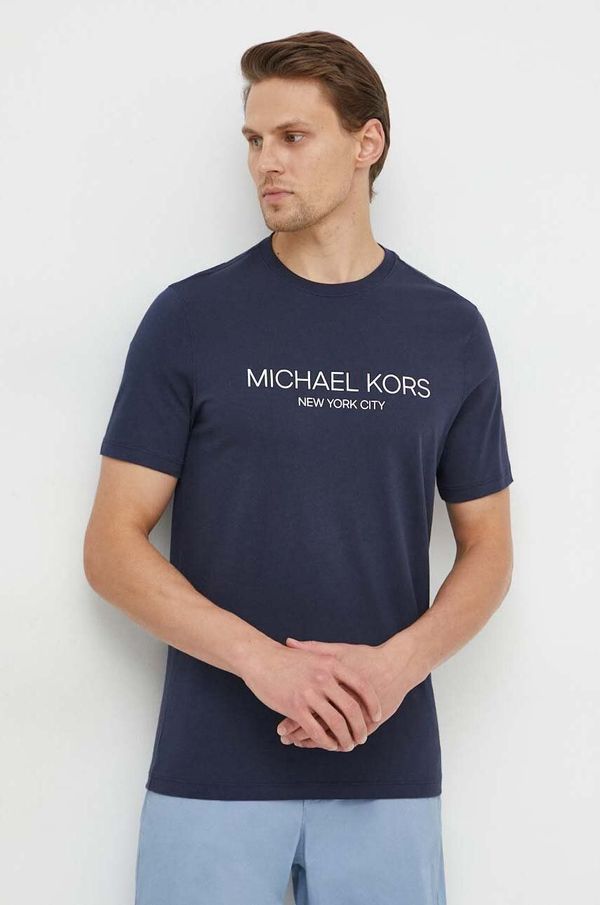 Michael Kors Pamučna majica Michael Kors za muškarce, boja: tamno plava, s tiskom