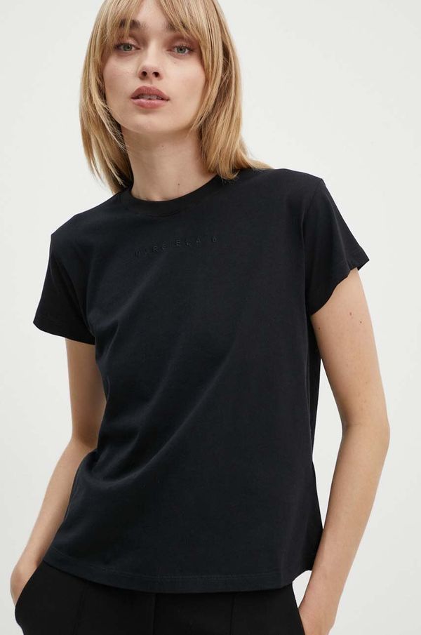 MM6 Maison Margiela Pamučna majica MM6 Maison Margiela za žene, boja: crna, S52GC0247