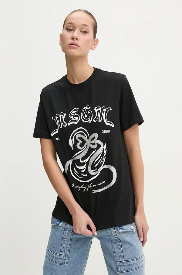 MSGM Pamučna majica MSGM za žene, boja: crna, 3742MDM109.247798