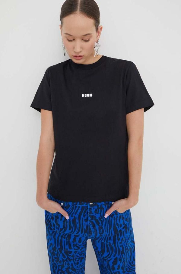 MSGM Pamučna majica MSGM za žene, boja: crna